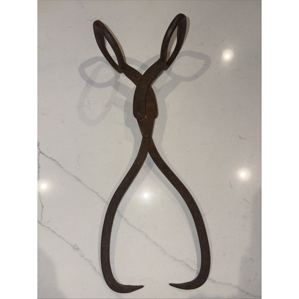vintage cast iron Ice Tongs